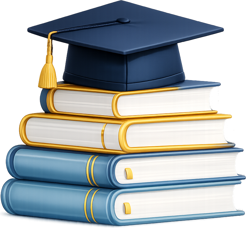 Research Books & Graduation Cap